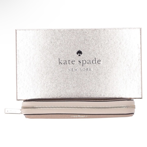 Kate Spade Shimmy Tinsel Glitter Boxed Large Continental Wallet Gold Holiday - Picture 6 of 8